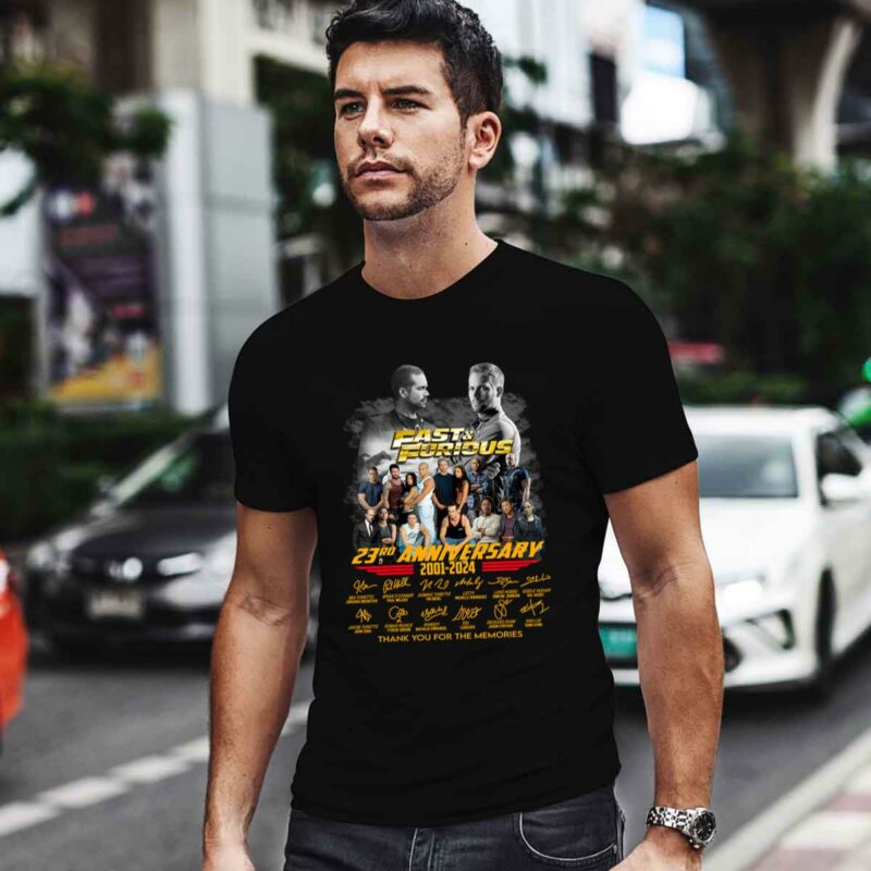 Fast Furious Paul Walker 23Rd Anniversary 2001 2024 Thank You For The Memories 0 T Shirt