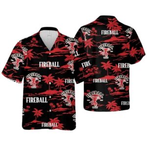 Fireball Coconut Beach Tropical Hawaiian Shirt