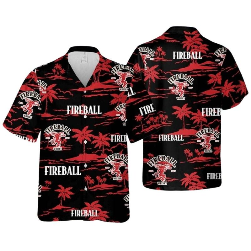 Fireball coconut beach tropical hawaiian shirt 1