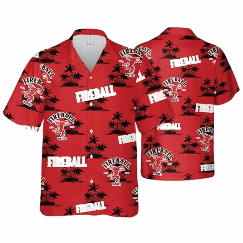 Fireball coconut island pattern hawaiian shirt 1