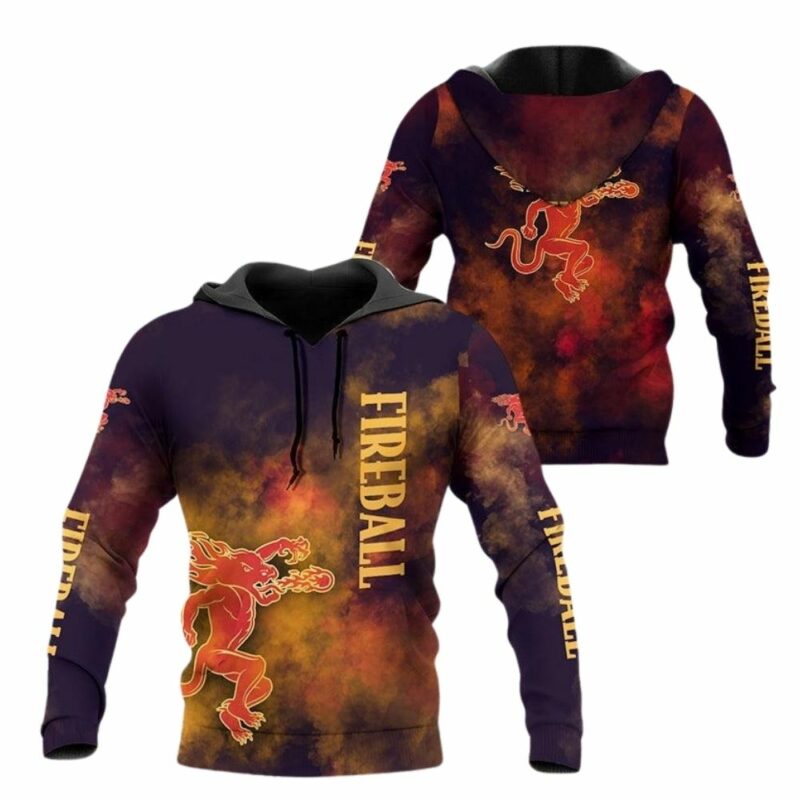 Fireball colorful smoke 3d hoodie 1