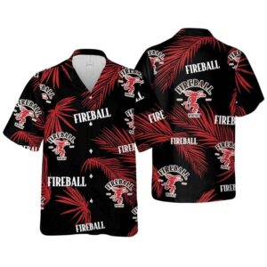 Fireball Palm Leaves Pattern Hawaiian Shirt