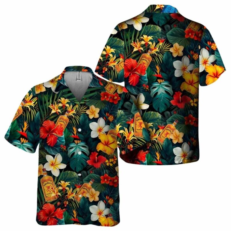 Fireball tropical summer flower hawaiian shirt 1