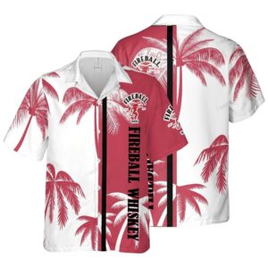 Fireball Whiskey Coconut Tropical Hawaiian Shirt