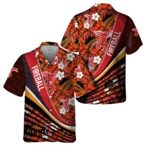 Fireball Whisky Floral Flower Tropical Hawaiian Shirt