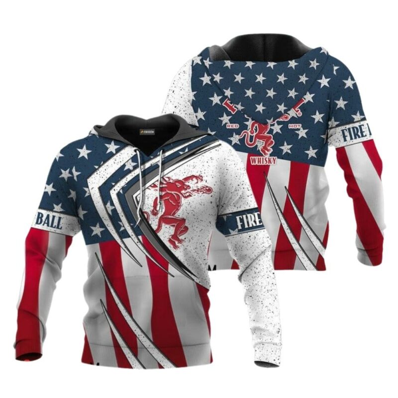 Fireball whisky fourth of july esports 3d hoodie 1
