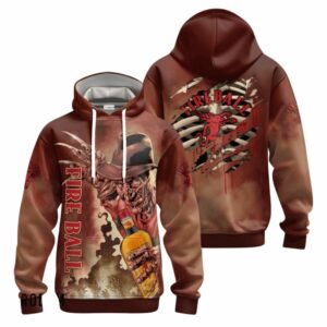 Fireball Whisky Halloween Freddy Krueger All Over Print Hoodie