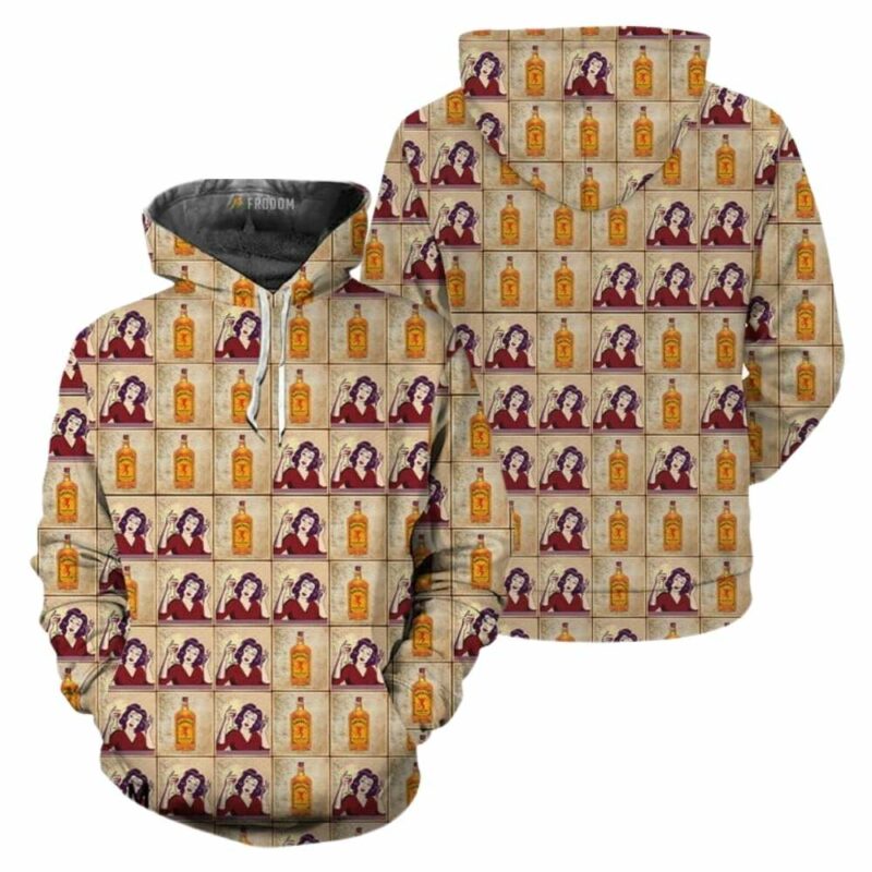 Fireball whisky mom and whisky pattern 3d hoodie 1