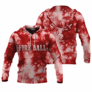 Fireball Whisky Red Tie Dye All Over Print Hoodie