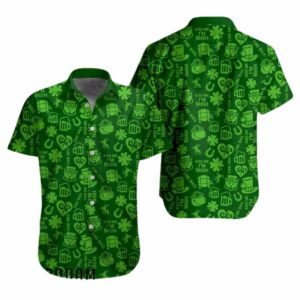 Fireball Whisky St Patrick's Day Doodle Pattern Hawaiian Shirt