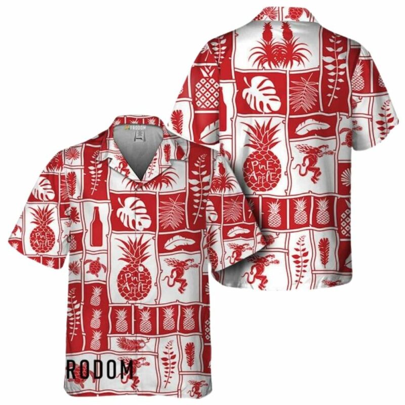 Fireball whisky tropical pineapple hawaiian shirt 1