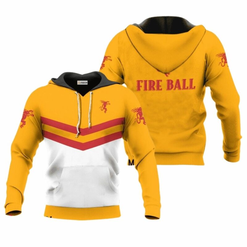 Fireball whisky yellow tennis 3d hoodie 1