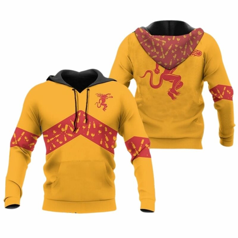 Fireball whisky yellow wine pattern 3d hoodie 1