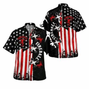 Fireball With Flag Americcan For 4Th Of July Hawaiian Shirt