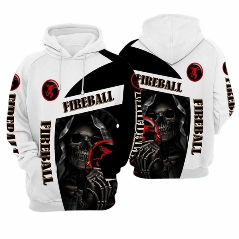 Fireball with skull death 3d hoodie 1