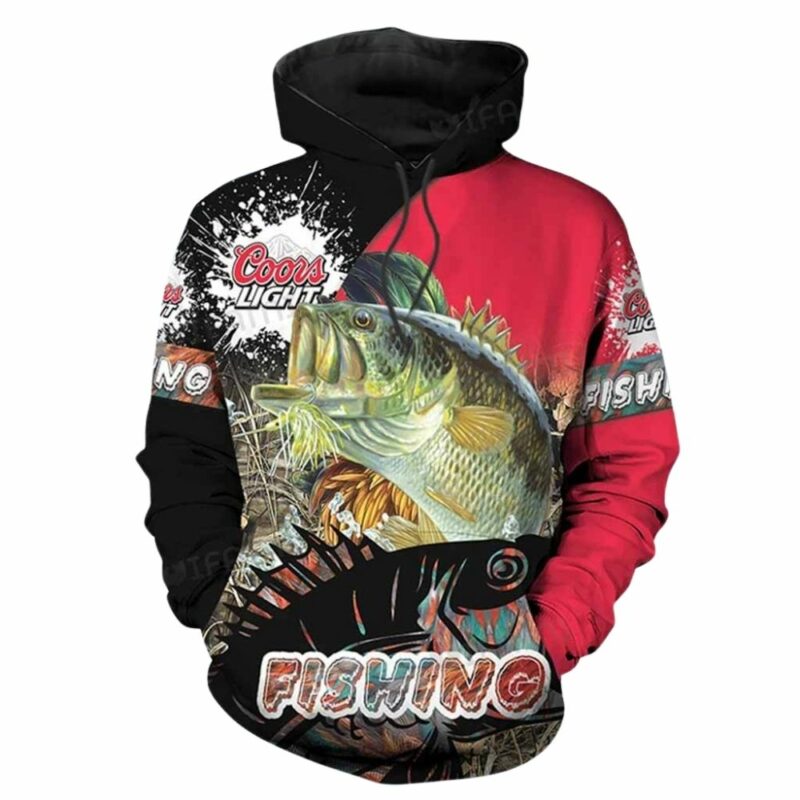 Fishing with coors light beer 3d hoodie 1