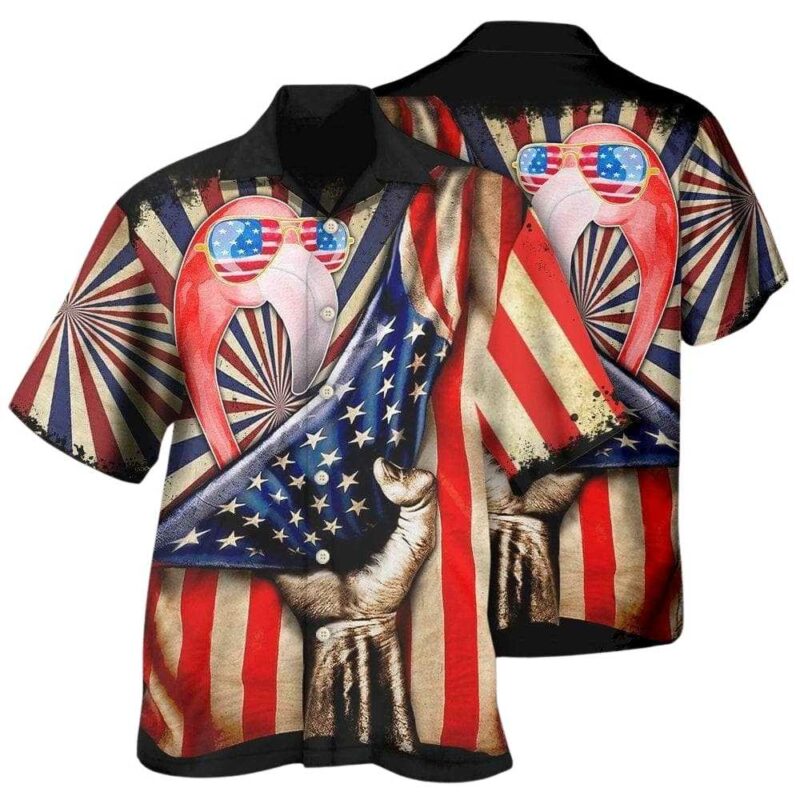 Flamingo independence day hawaiian shirt 1