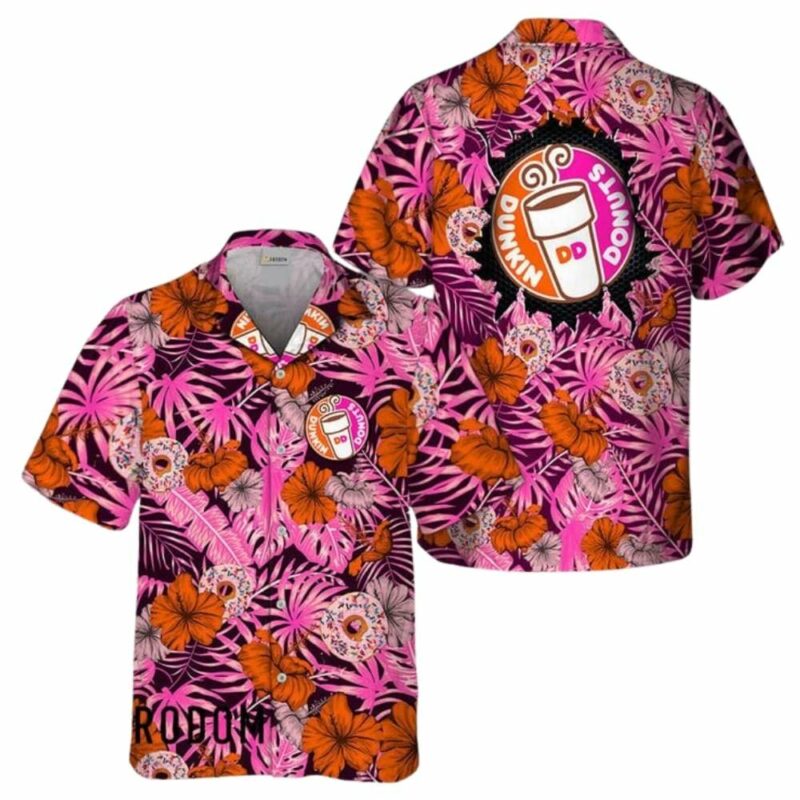 Floral Pattern Dunkin Donuts Hawaiian Shirt