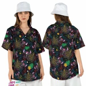 Floral Stitch Hibiscus Lilo And Stitch Summer Hawaiian Shirt