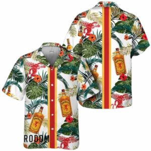 Flowers Fireball Whisky Floral Leave Tropical Hawaiian Shirt