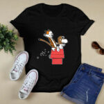 Flying Ace Hobbes And Snoopy 4 T Shirt