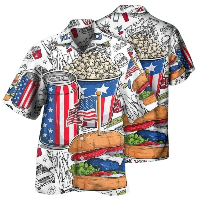 Food and drink independence day hawaiian shirt 1