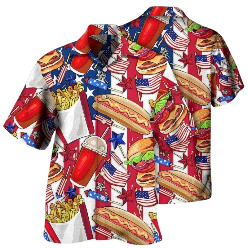 Food independence day star america hawaiian shirt 1
