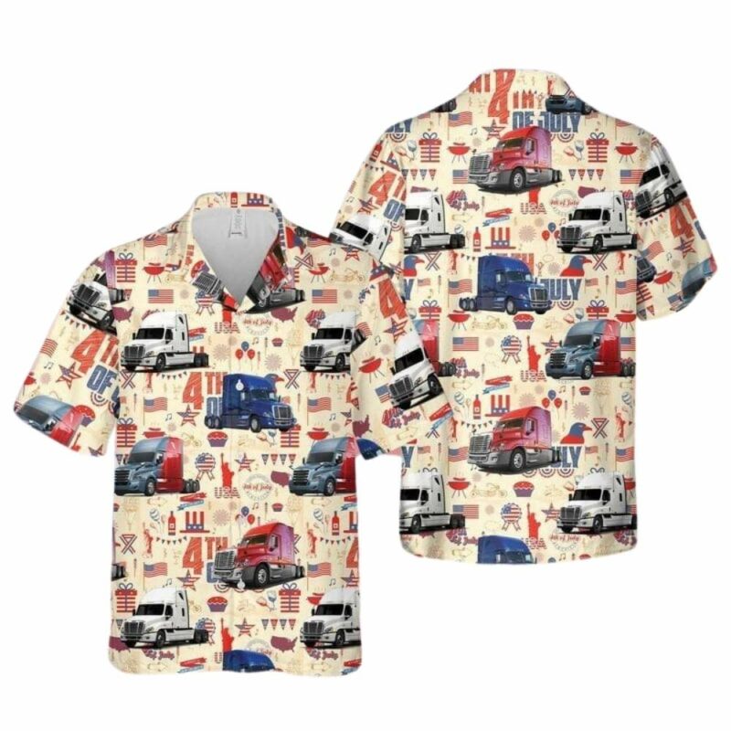 Freightliner cascadia for 4th of july hawaiian shirt 1