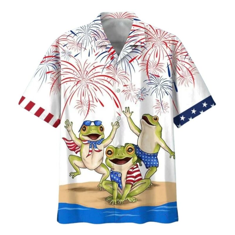 Frog happy 4th of july hawaiian shirt 1