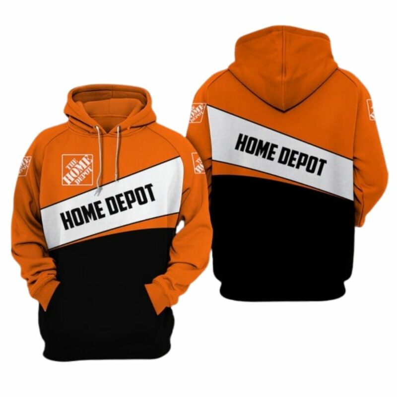 Funny Logo The Home Depot Logo Funny Black White And Orange All Over Print Hoodie