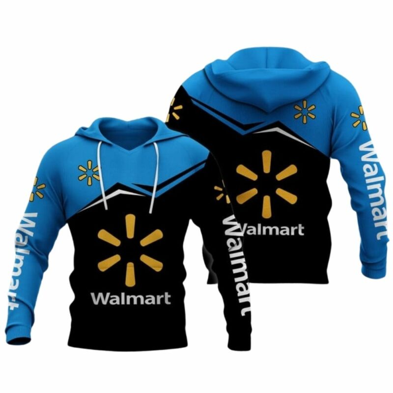 Funny logo walmart black and blue 3d hoodie 1