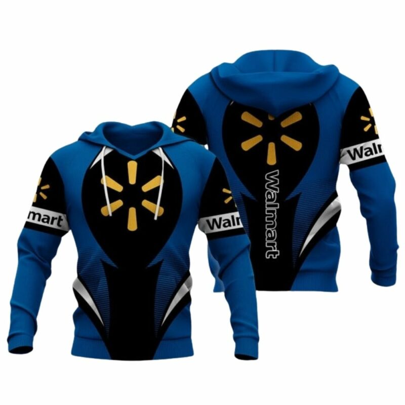 Funny logo walmart black and blue uniform 3d hoodie 1