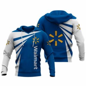 Funny Logo Walmart White And Blue All Over Print Hoodie