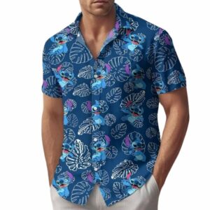 Funny Stitch Tropical Leaves Aloha Summer Trip Lilo And Stitch Hawaiian Shirt