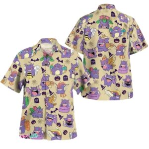 Gengar Ghost Japanese Anime Hawaiian Shirt