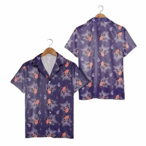Gengar Pattern Ghost Poison Pokemon Hawaiian Shirt