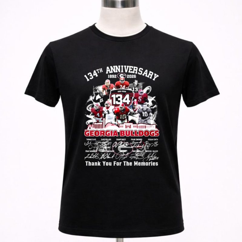 Georgia Bulldogs 134th Anniversary 1892 2026 Signature Thank You For The Memories 1 T Shirt.jpg