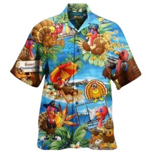 Get Now Thanksgiving Funny Happy Turkey Relaxing Hawaiian Shirt