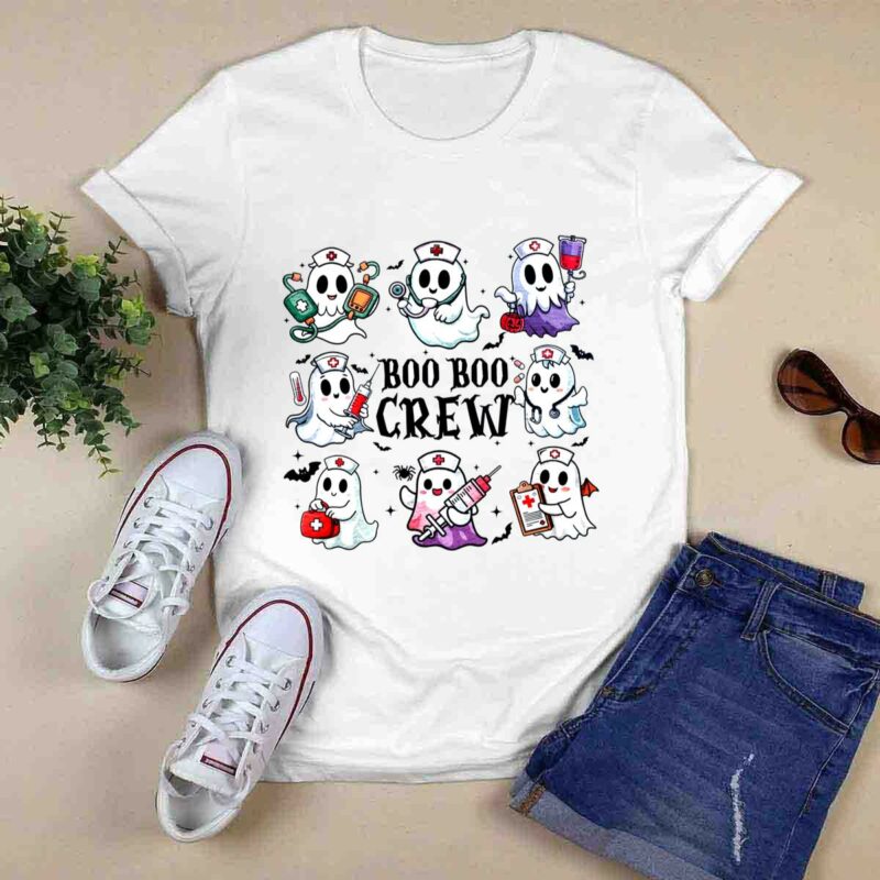 Ghost Boo Boo Crew Nurse Halloween 0 T Shirt