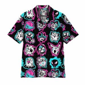 Ghost Pokemons Glowing Light Hawaiian Shirt