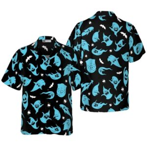 Ghosts Halloween Pattern Hawaiian Shirt