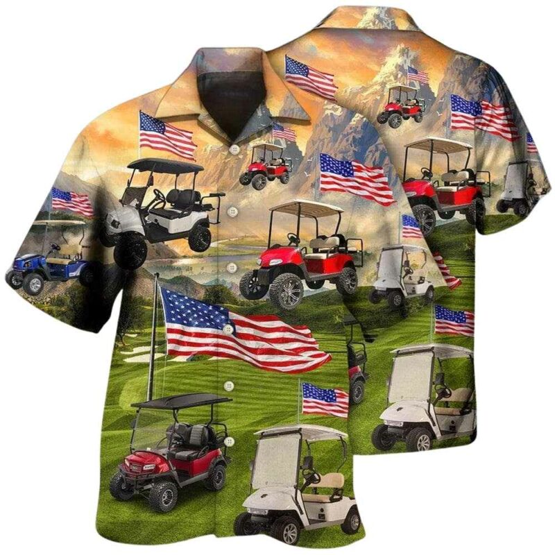 Golf independence day club car hawaiian shirt 1