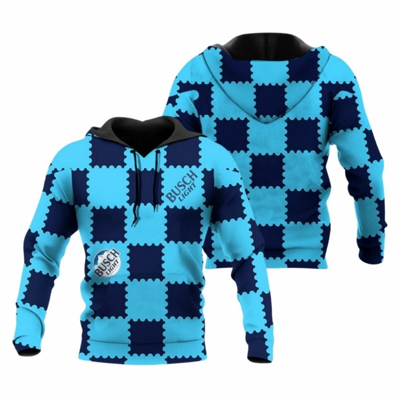 Gorgeous Gingham Busch Light All Over Print Hoodie