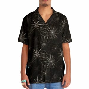 Gothic Spider Web Pattern Embracing Spooky Halloween Hawaiian Shirt