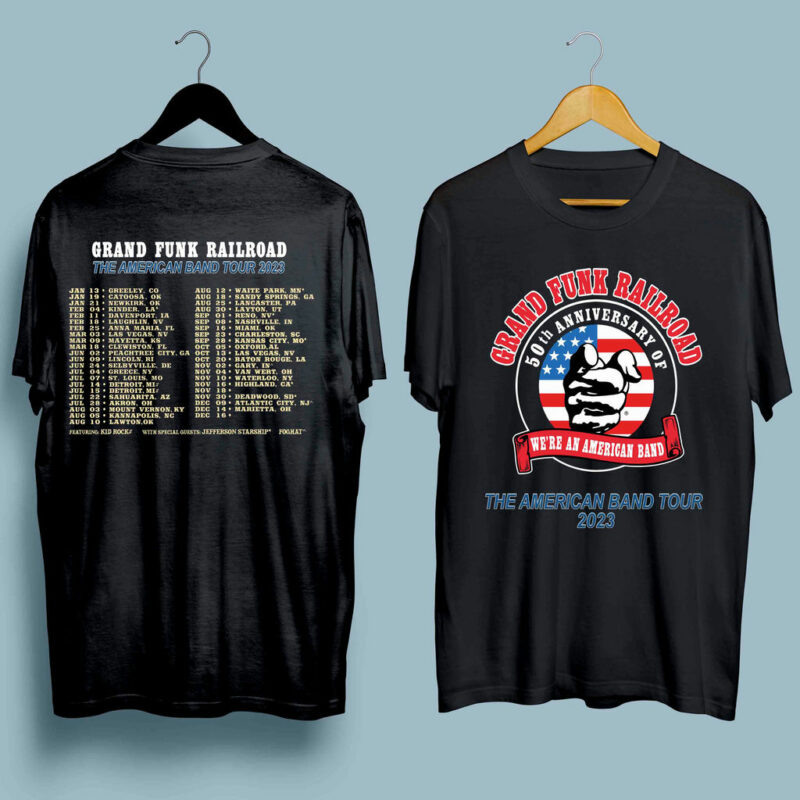 Grand Funk Railroad 2023 North American Tour Rock Band Front 4 T Shirt