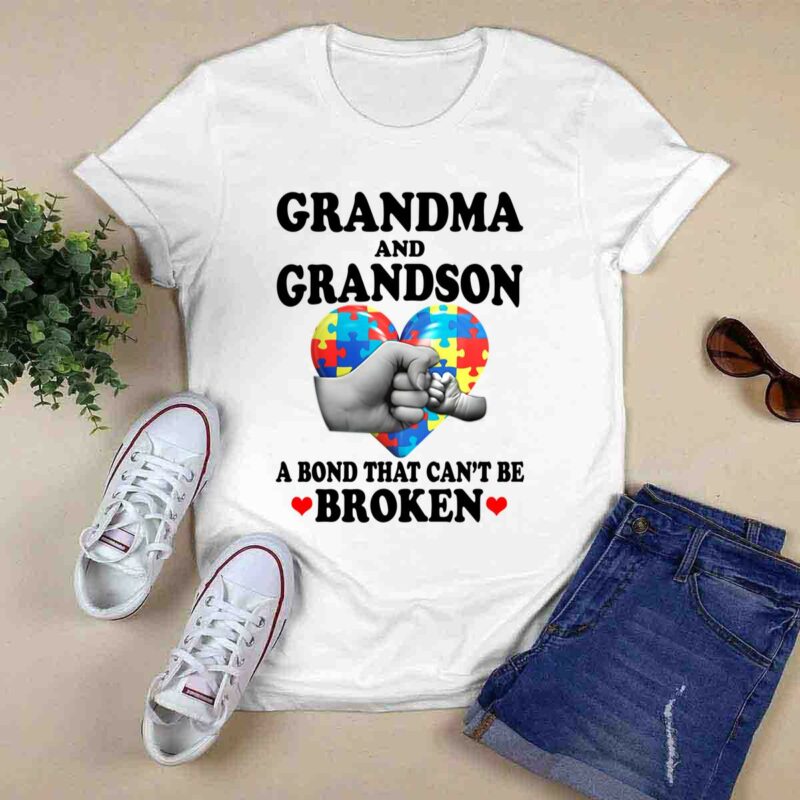 Grandma And Grandson A Bond That Cant Be Broken Autism Awareness 0 T Shirt