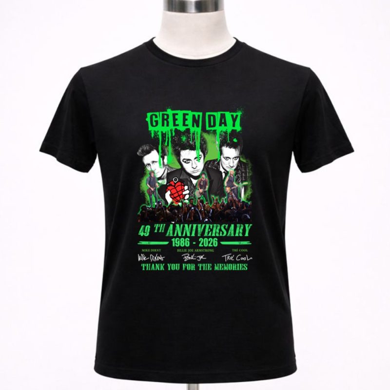 Green Day 40th Anniversary 1986 2026 Thank You For The Memories 1 T Shirt.jpg