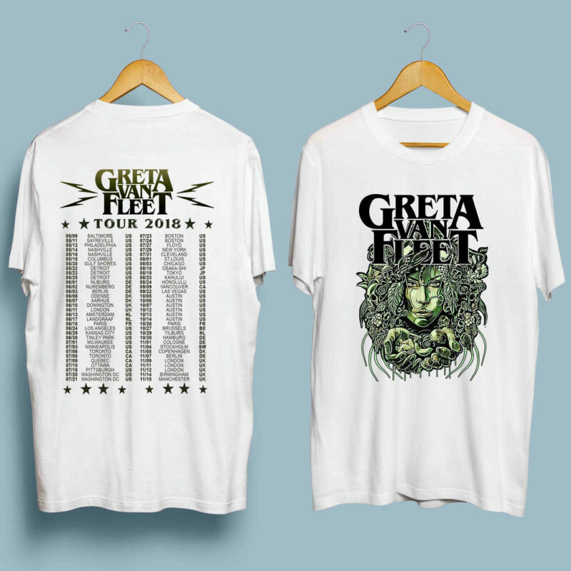 Greta Van Fleet Concert Tour Dates 2018 Front 5 T Shirt