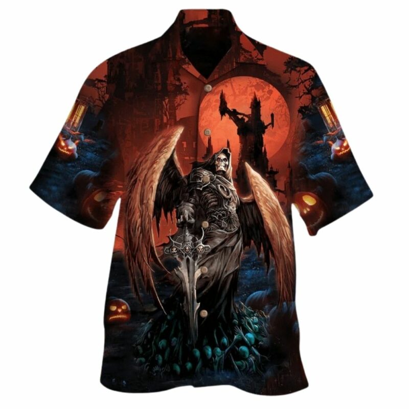 Grim reaper wings halloween hawaiian shirt 1