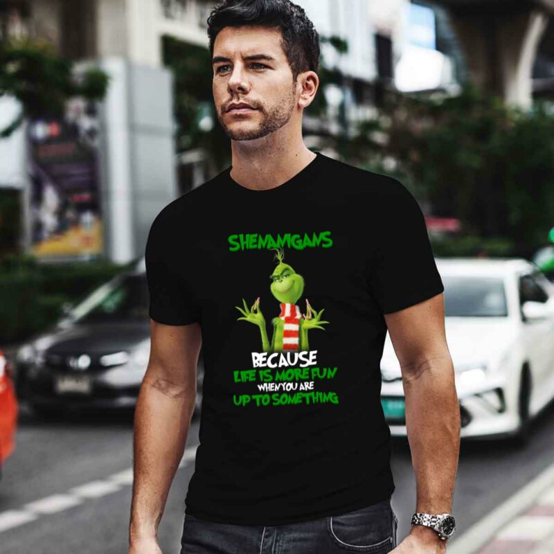 Grinch Breaking Candy Canne Shenanigans Because Life Is More Fun Christmas 0 T Shirt